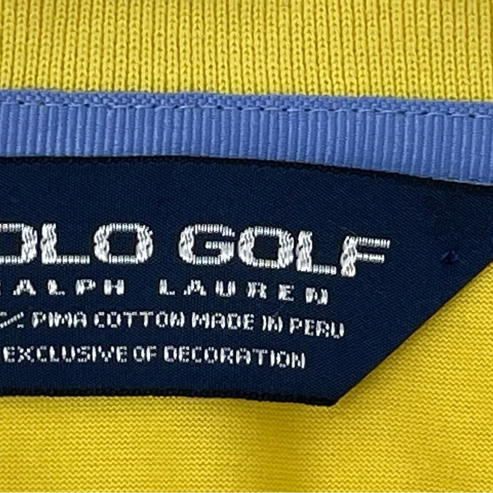 Polo Golf Ralph Lauren Polo Shirt Adult Pima Cotton Lemon Yellow Solid‎ Men’s XL